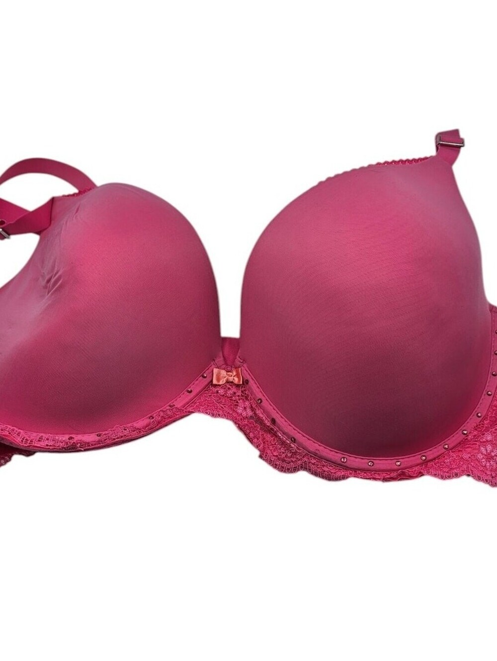 Isaac Mizrahi Womens Sz 38D Fabtich T Shirt Bra Pink Lace